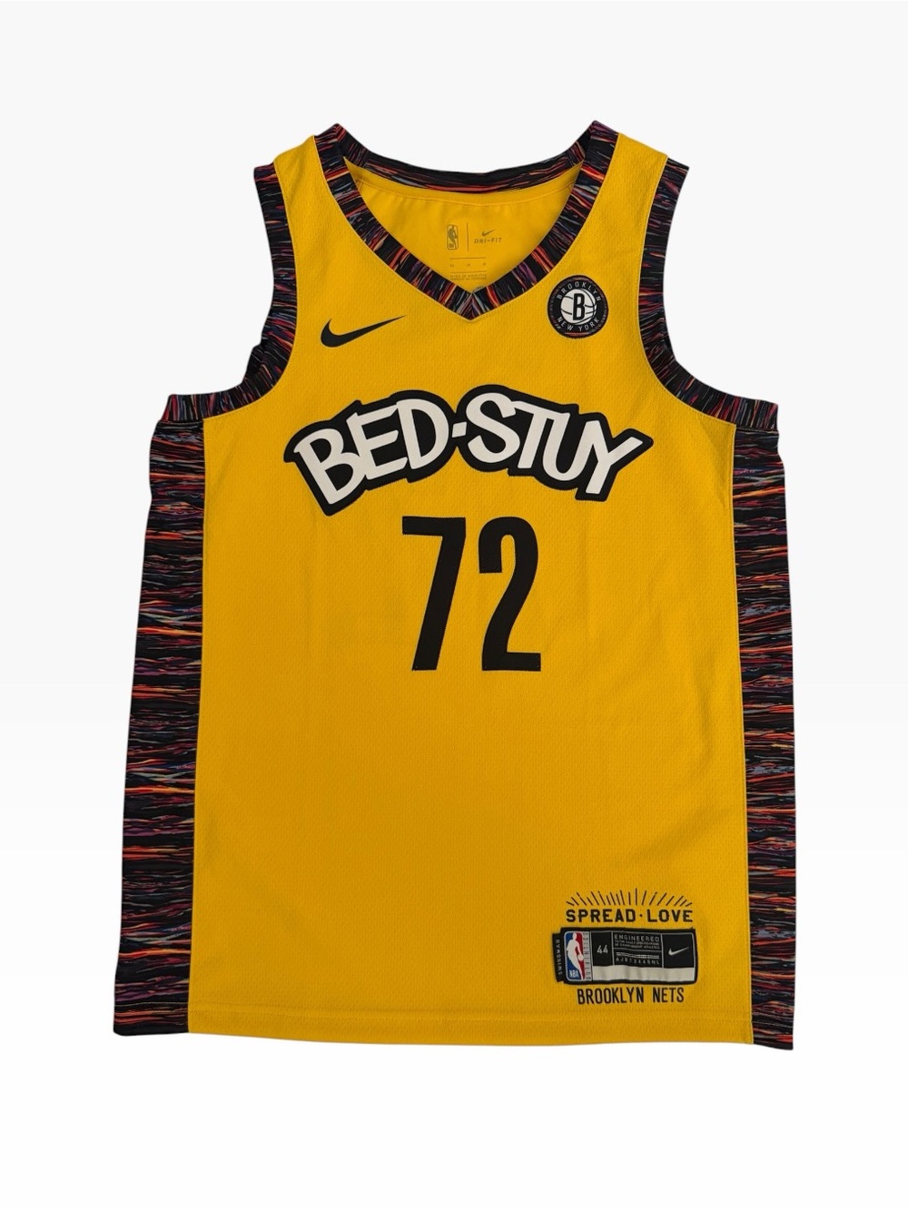 Nike Brooklyn Nets 'Bed-Stuy' Yellow Basketball Jersey - #72
